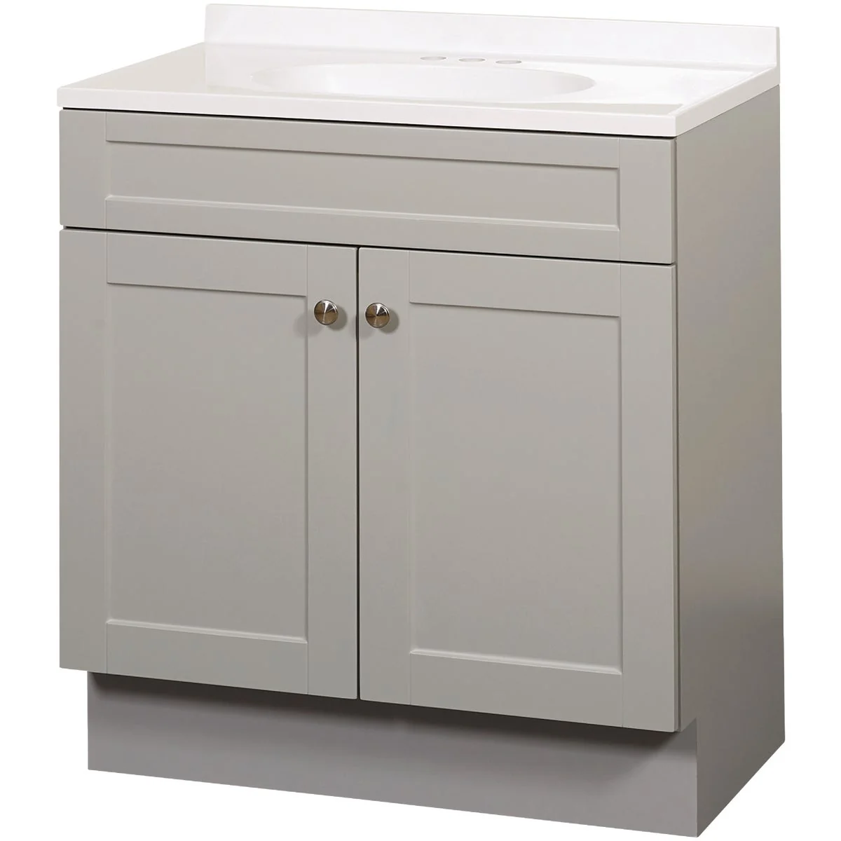 Original Design Zenith Zenna Home Cool Gray 30 In. W x 35 In. H x 18 In. D Shaker Vanity with White Cultured Marble Top Quality