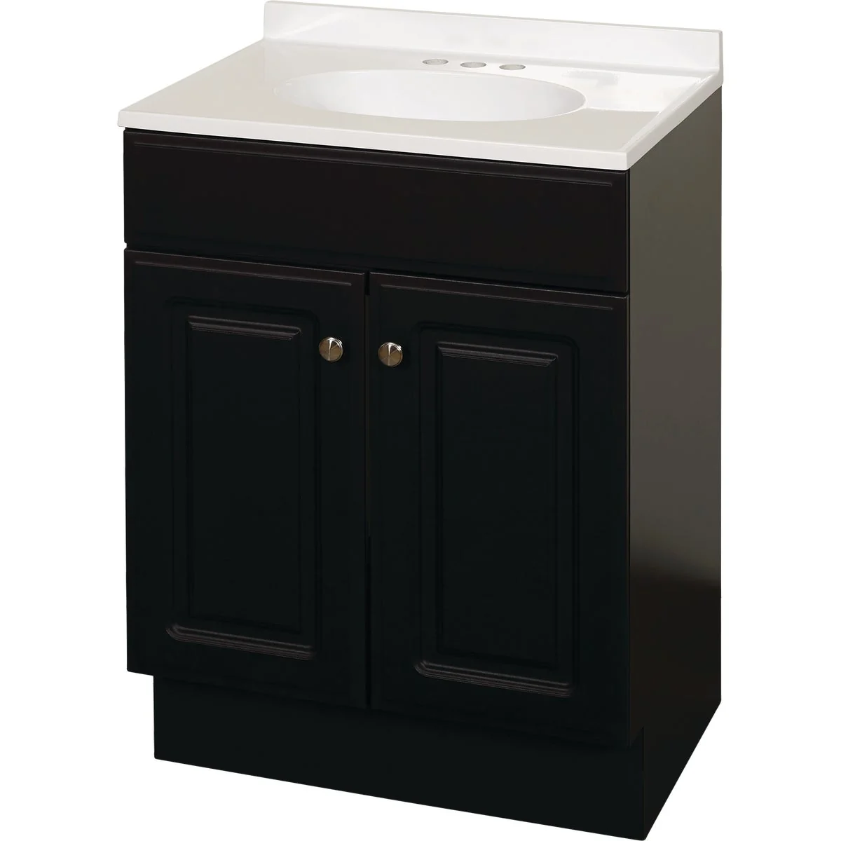 Comfortable Zenith Zenna Home Espresso 24 In. W x 35 In. H x 18 In. D Vanity with White Cultured Marble Top Advanced