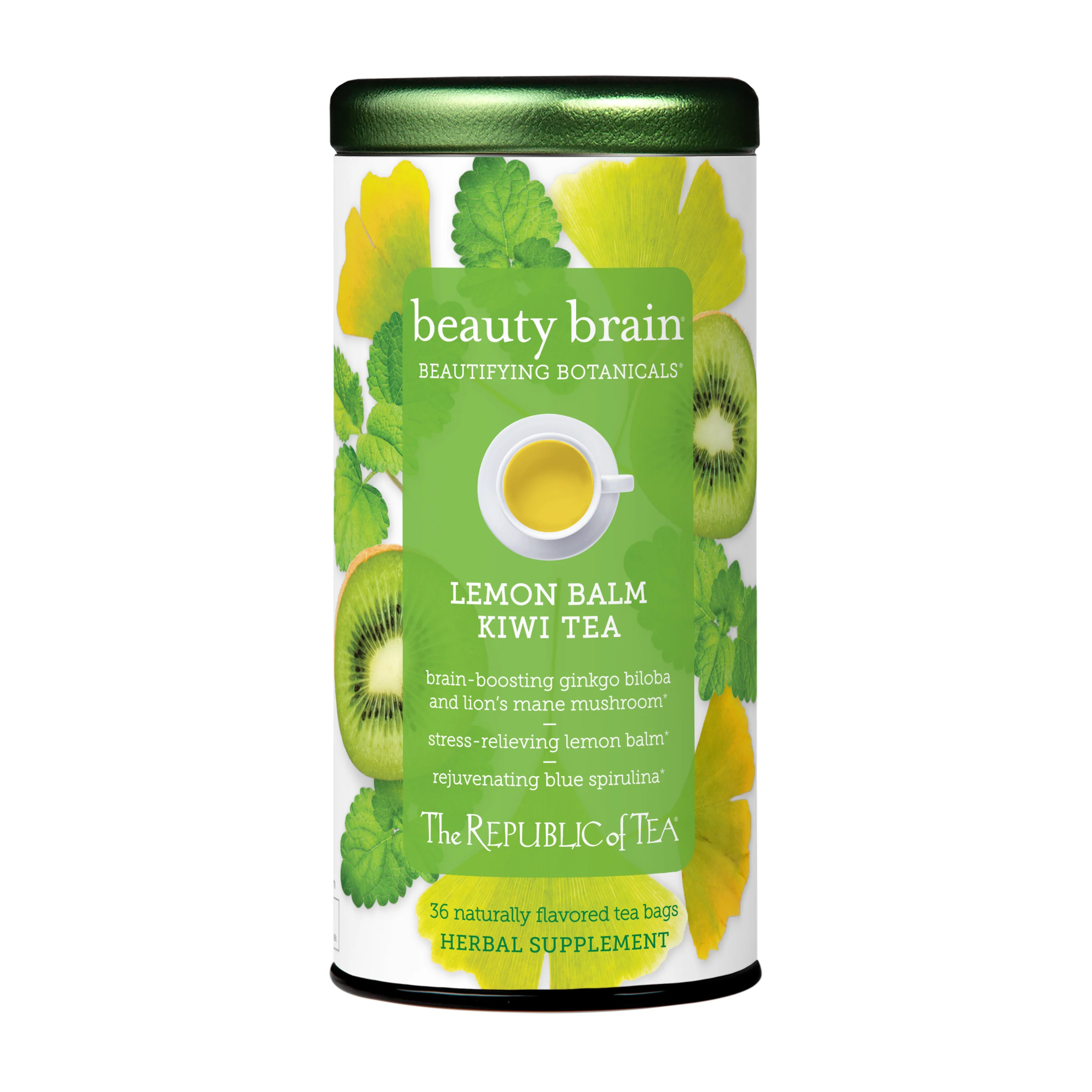 Premium The Republic of Tea Beauty Brain Tea Caffeine Genuine