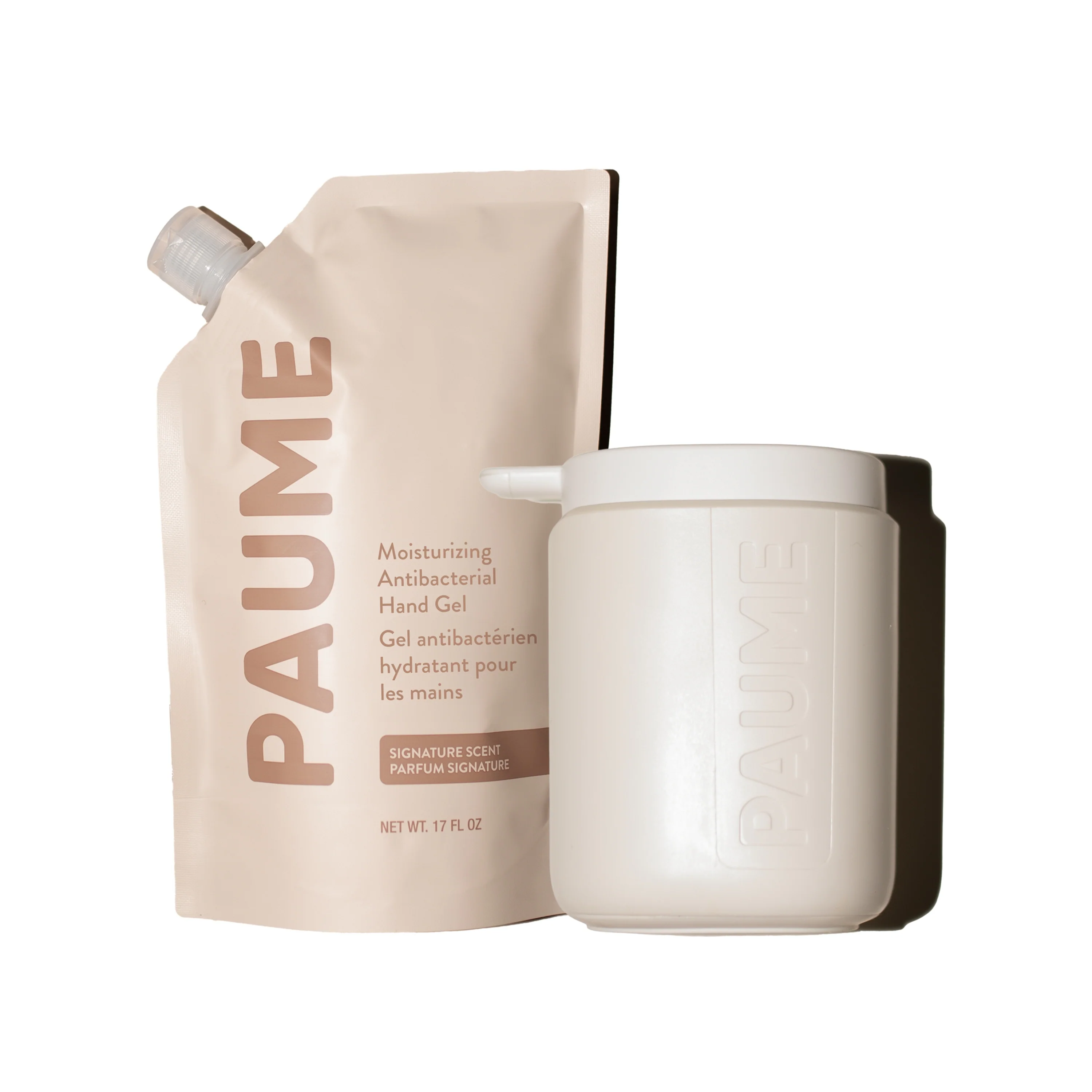 Prestigious PAUME Sanitize Duo Antibacterial Hand Gel Pump Responsible