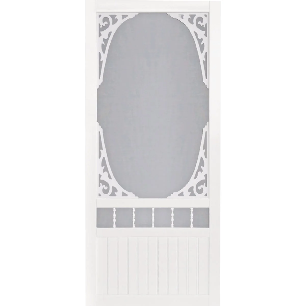 Elegant Screen Tight Springview 32 In. W x 80 In. H x 1 In. Thick White Vinyl Screen Door Genuine
