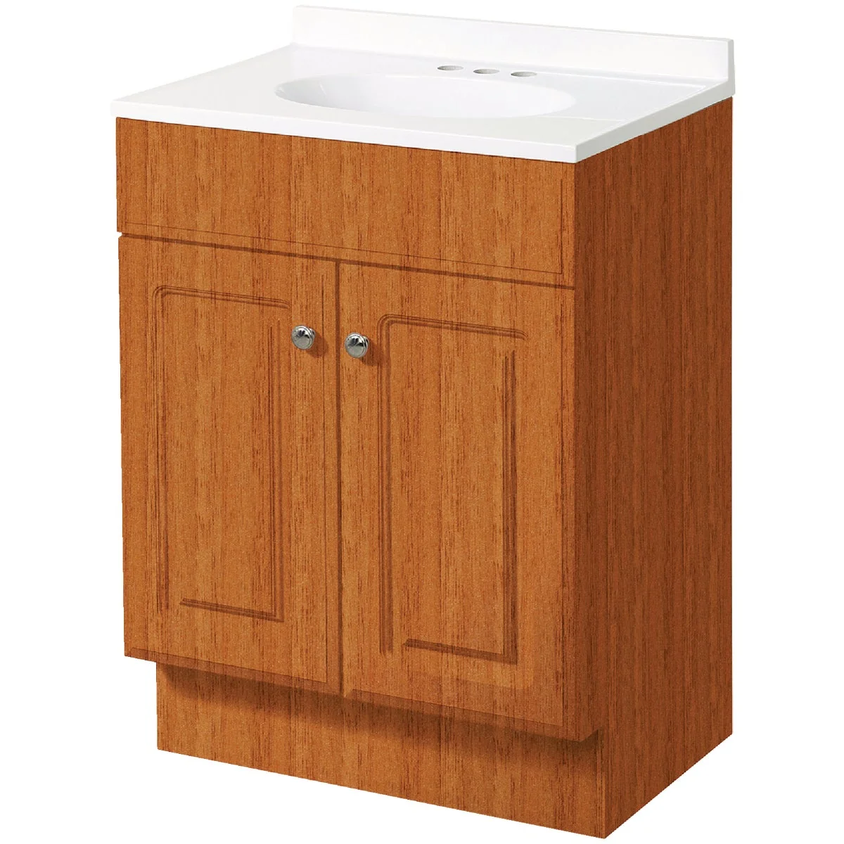 Durable Zenith Zenna Home Oak 36 In. W x 35 In. H x 18 In. D Vanity with White Cultured Marble Top Versatile