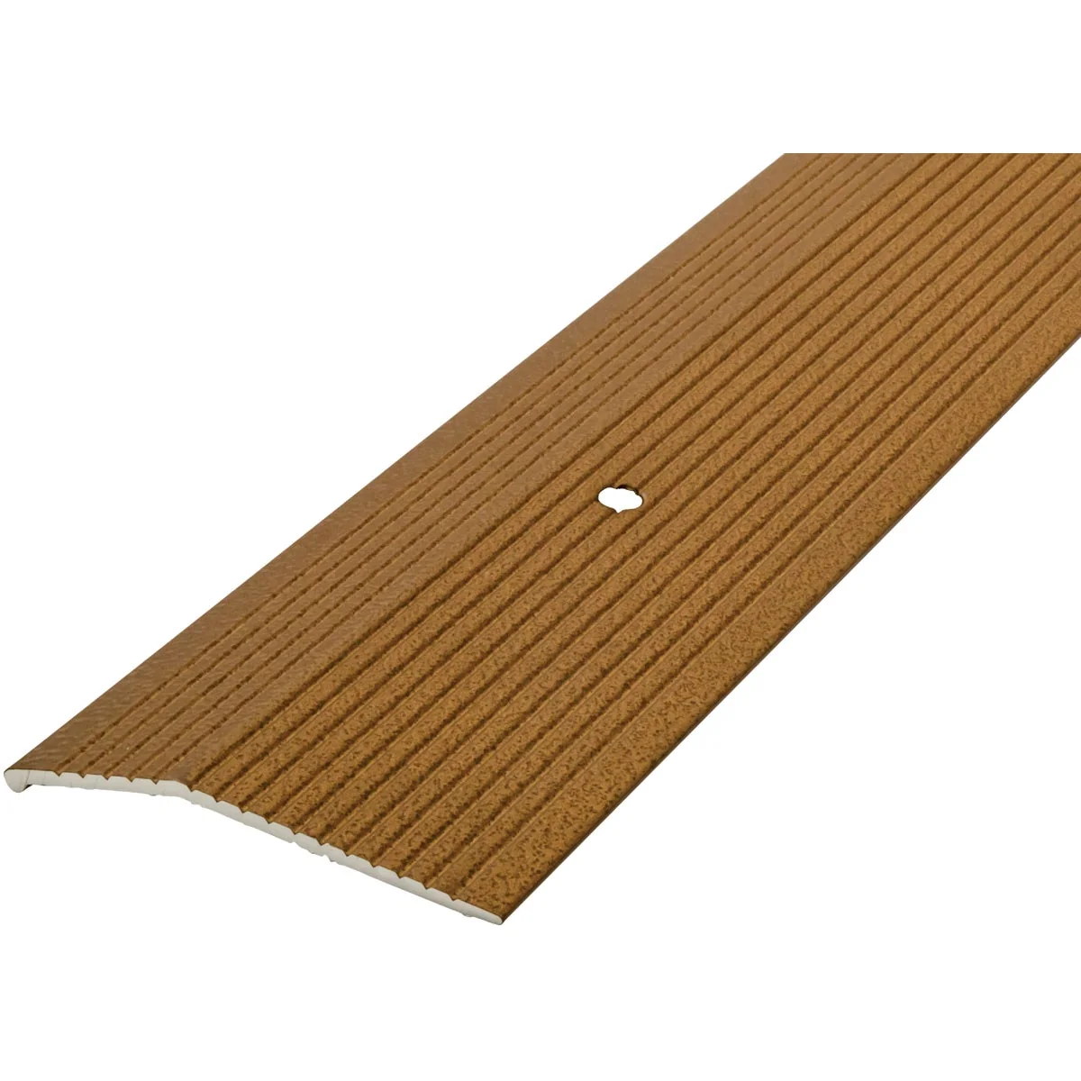Practical M-D Antique Brass Fluted 2 In. x 36 In. Aluminum Carpet Trim Pure