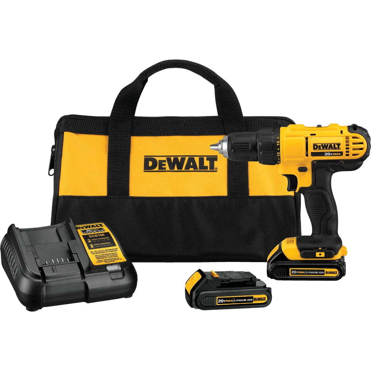 Reliable DeWalt 20 Volt MAX Lithium-Ion 1 2 In. Cordless Drill Kit Prestigious