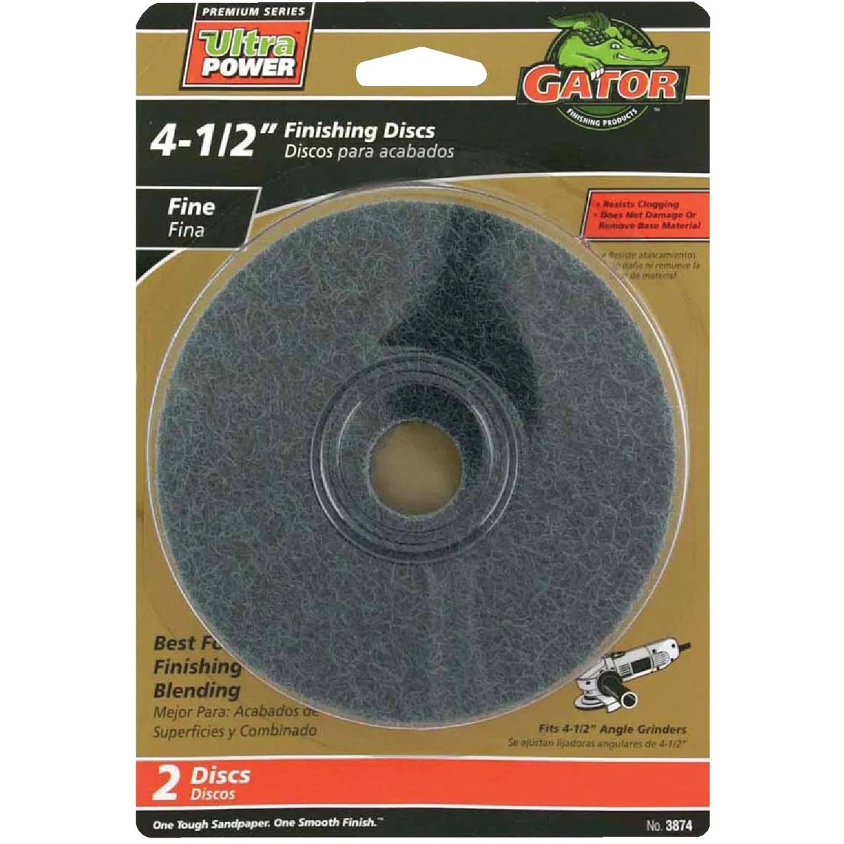 Green Gator 4-1 2 In. Fine Fiber Disc 2-Pack Efficient