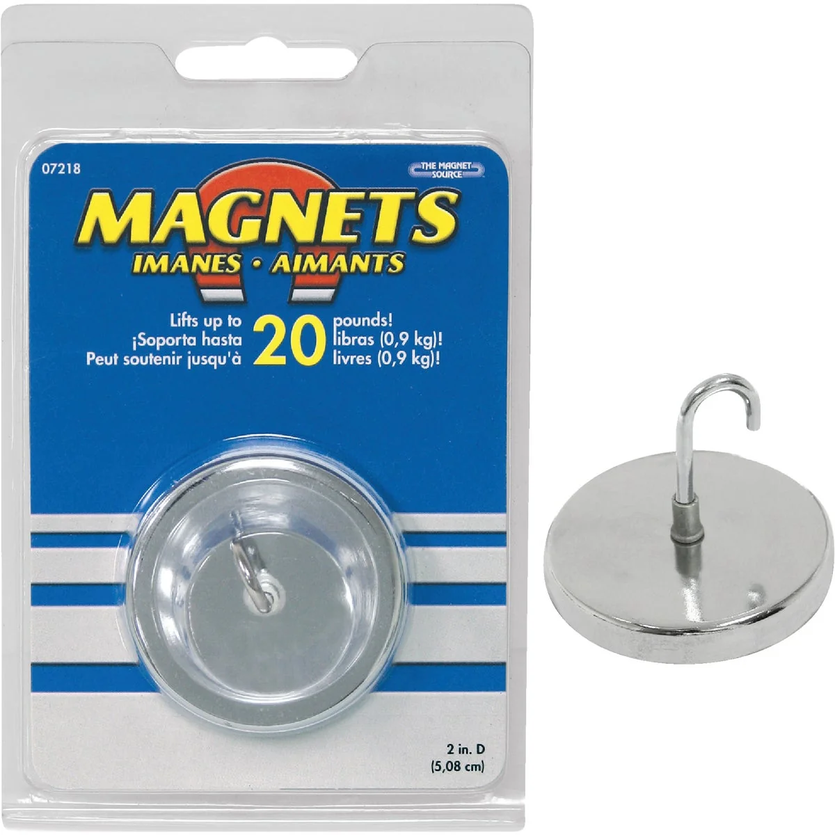 Solid Master Magnetics 20 Lb. Magnetic 2 in. Handi-Hook Selected