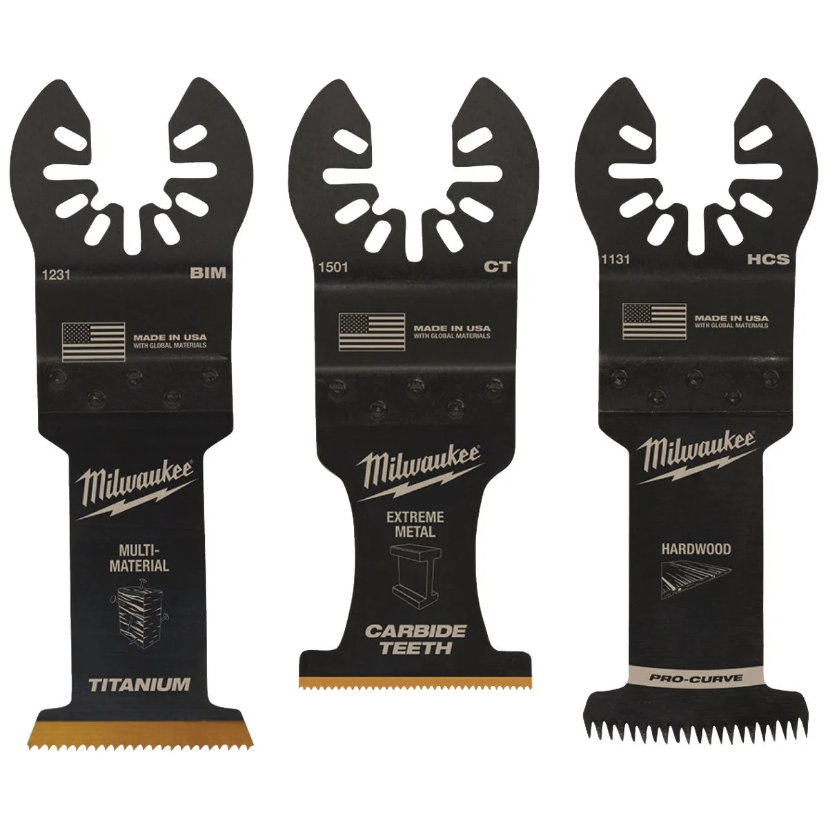 Powerful Milwaukee OPEN-LOK Wood-Cutting Oscillating Blade Assortment 3-Piece Effective