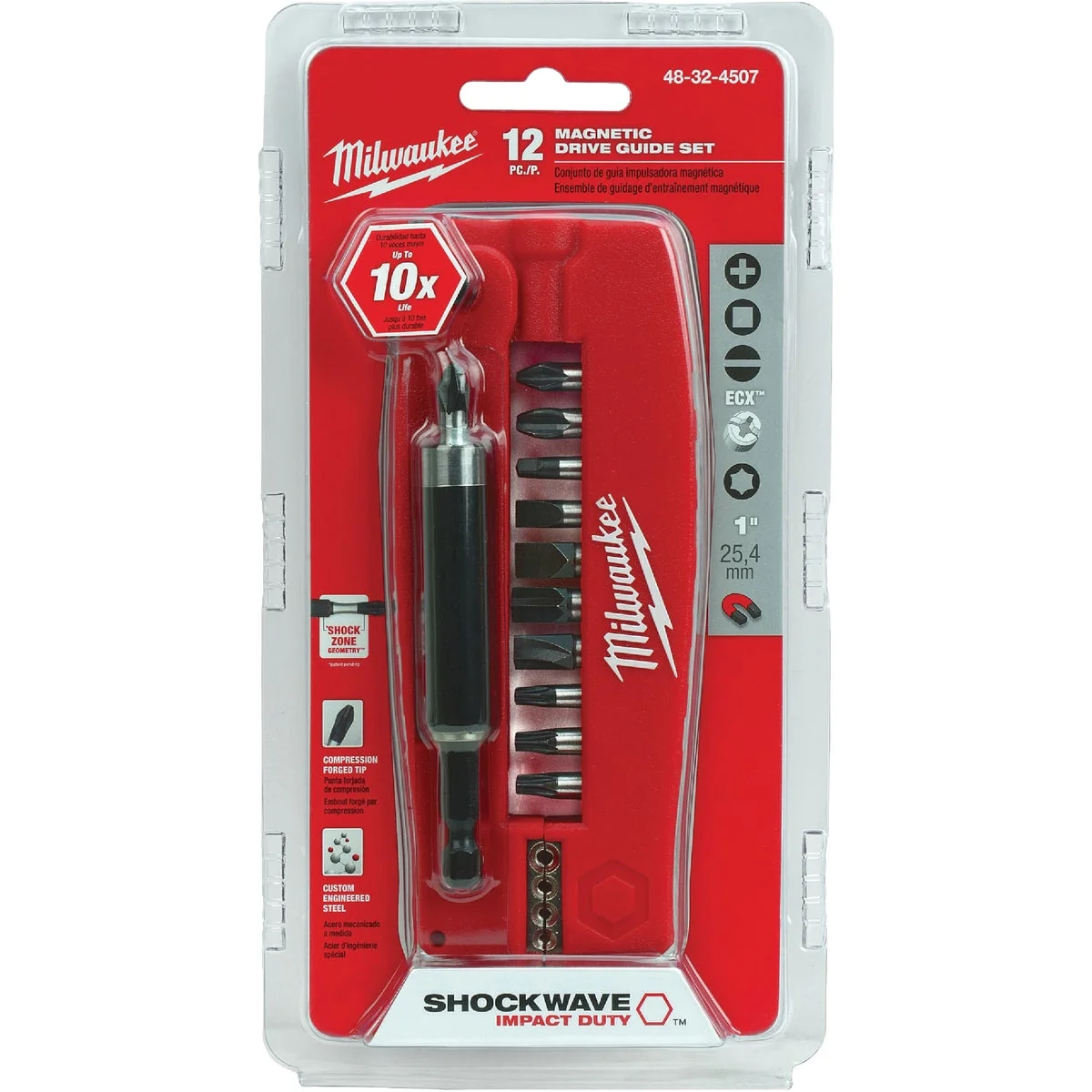 Clean Milwaukee Shockwave Drive Guide Impact Screwdriver Bit Set 12-Piece First-Class