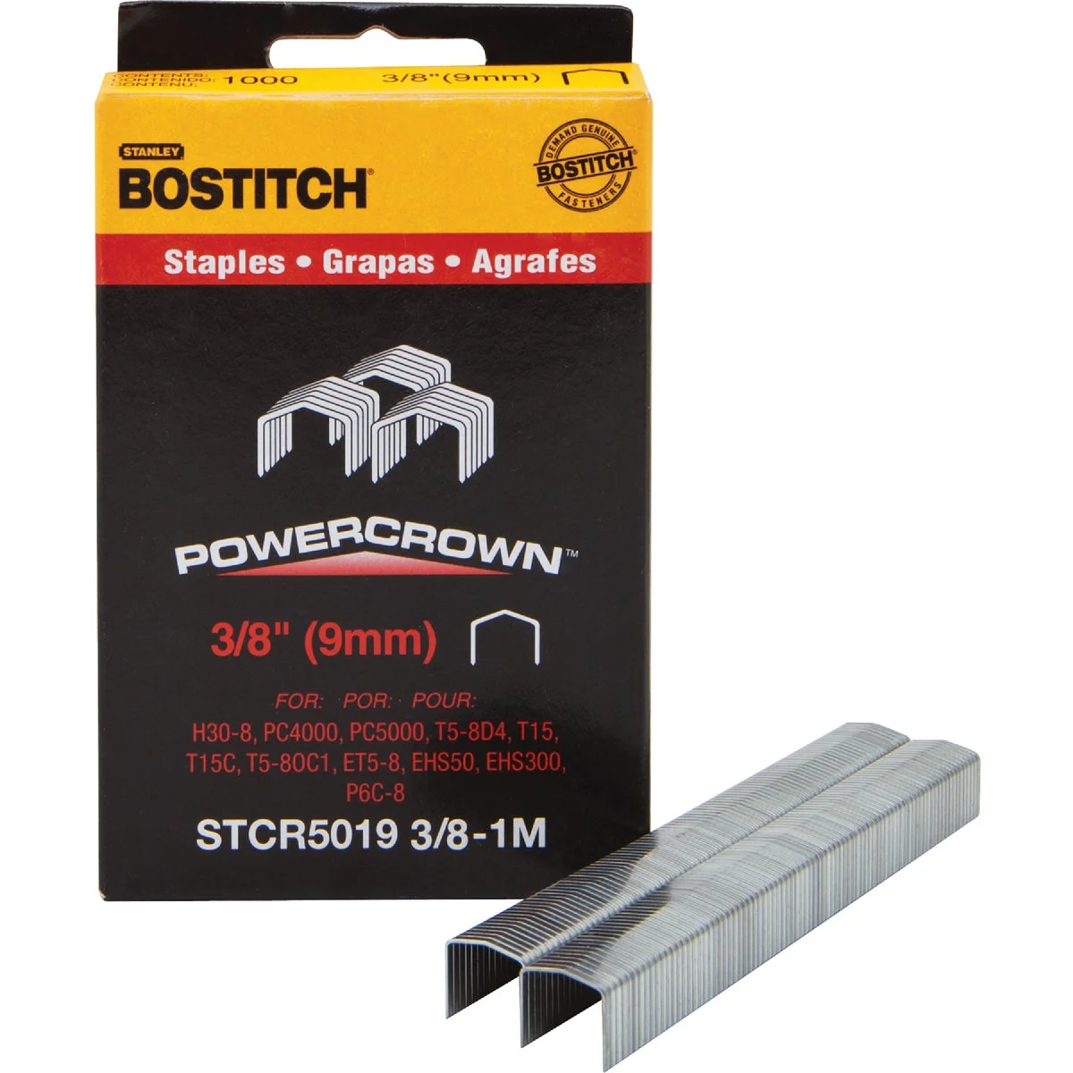 Lightweight Bostitch Powercrown Hammer Tacker Staple 3 8 In. 1000-Pack Consistent