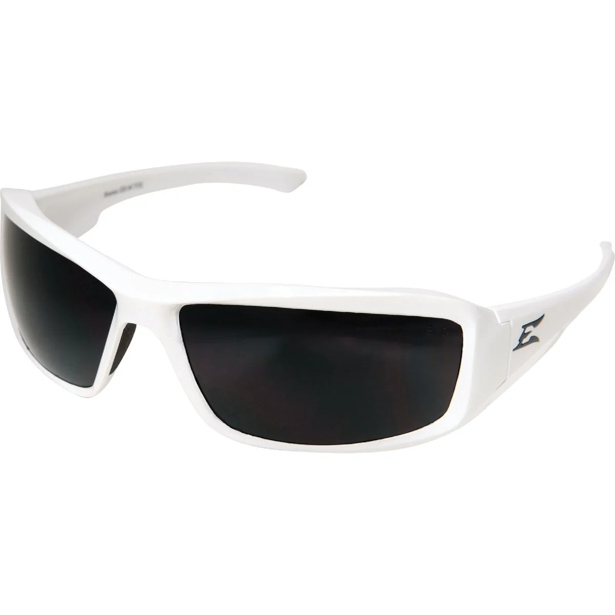 Clean Edge Eyewear Brazeau Gloss White Frame Safety Glasses with Smoke Lenses Fashionable
