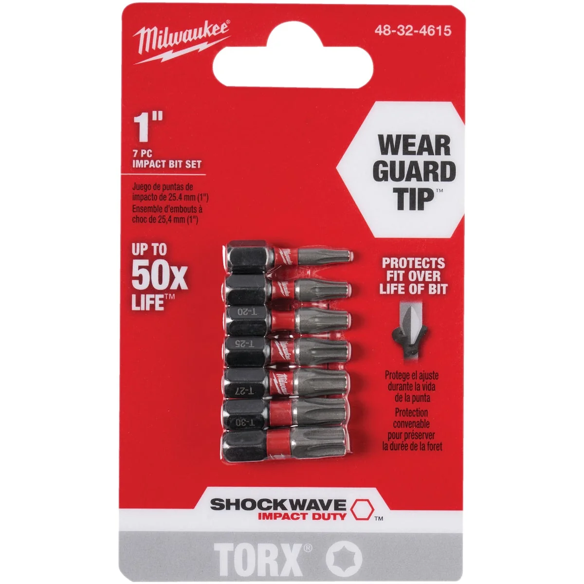 Powerful Milwaukee 7-Piece Impact Screwdriver Bit Set Classic