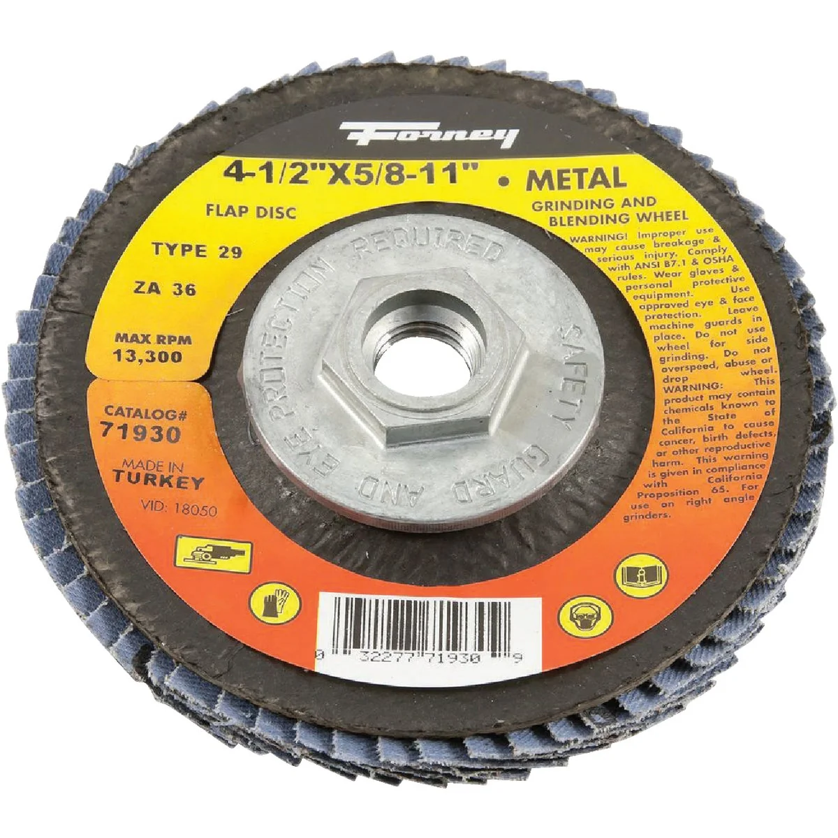 Clean Forney 4-1 2 In. 5 8 In.-11 36-Grit Type 29 Blue Zirconia Angle Grinder Flap Disc Versatile