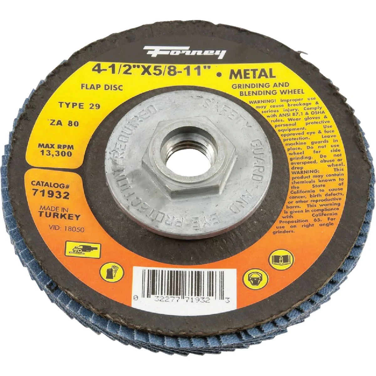 Convenient Forney 4-1 2 In. x 5 8 In.-11 80-Grit Type 29 Blue Zirconia Angle Grinder Flap Disc Elite