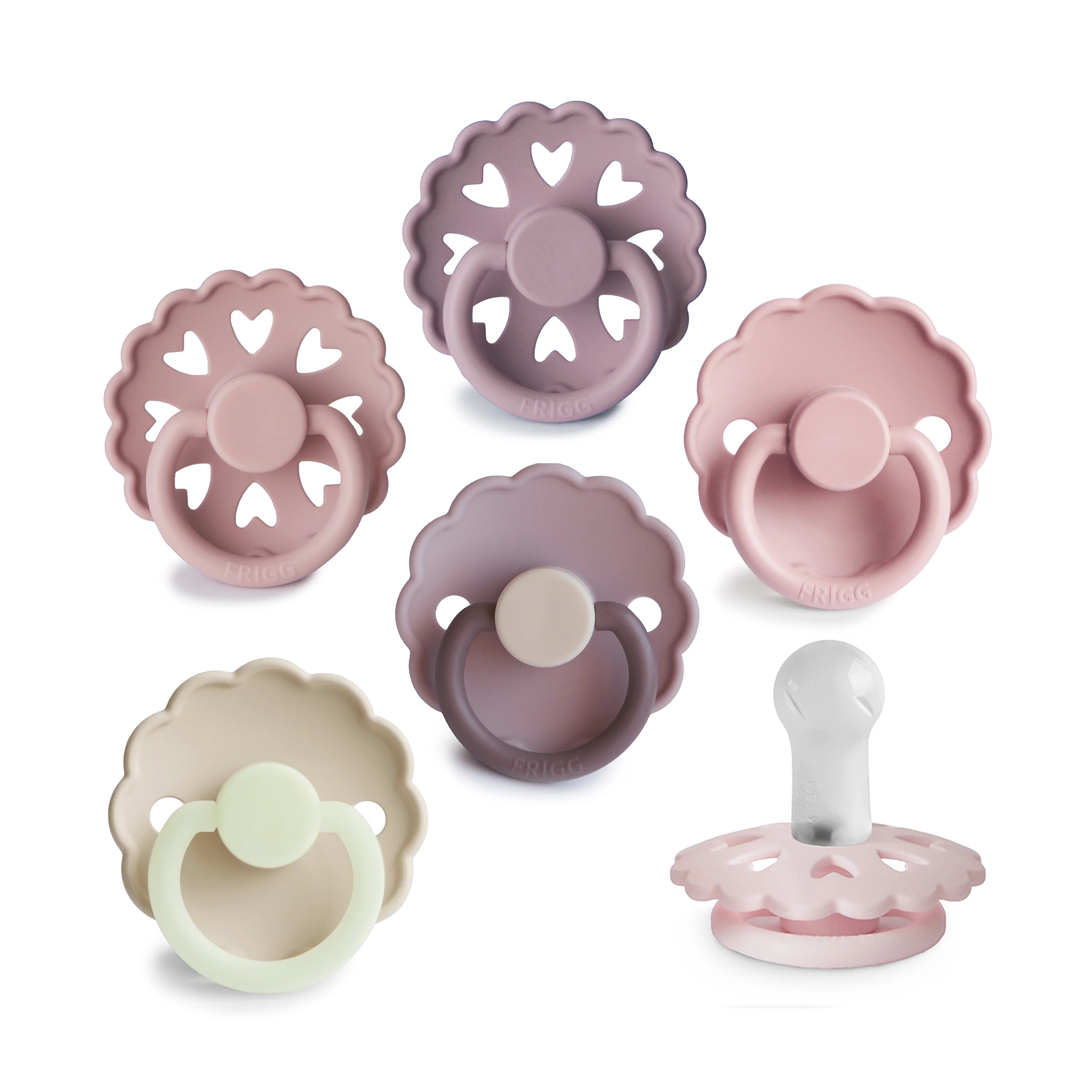 Expertly Made mushie FRIGG Silicone Pacifier – BPA- 6-Pack Artisan