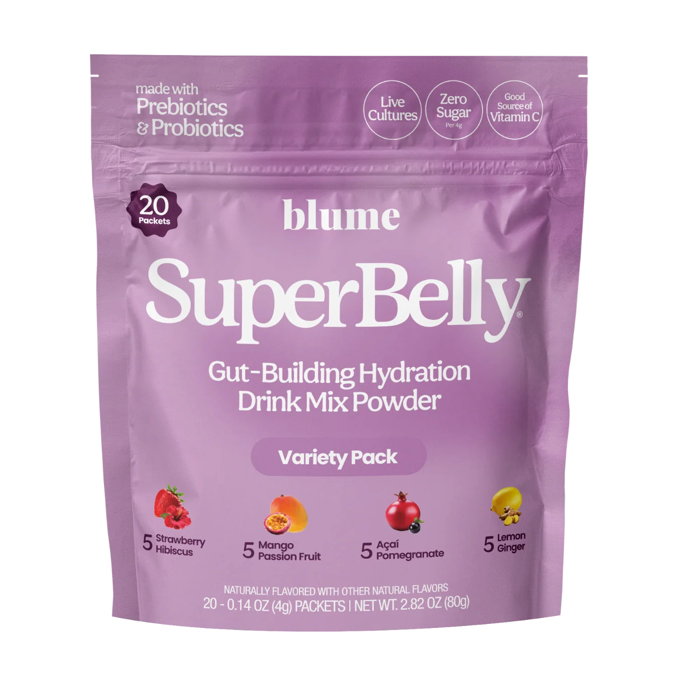 Minimalist blume SuperBelly Gut-Building Hydration Drink Mix - Variety Pack Efficient