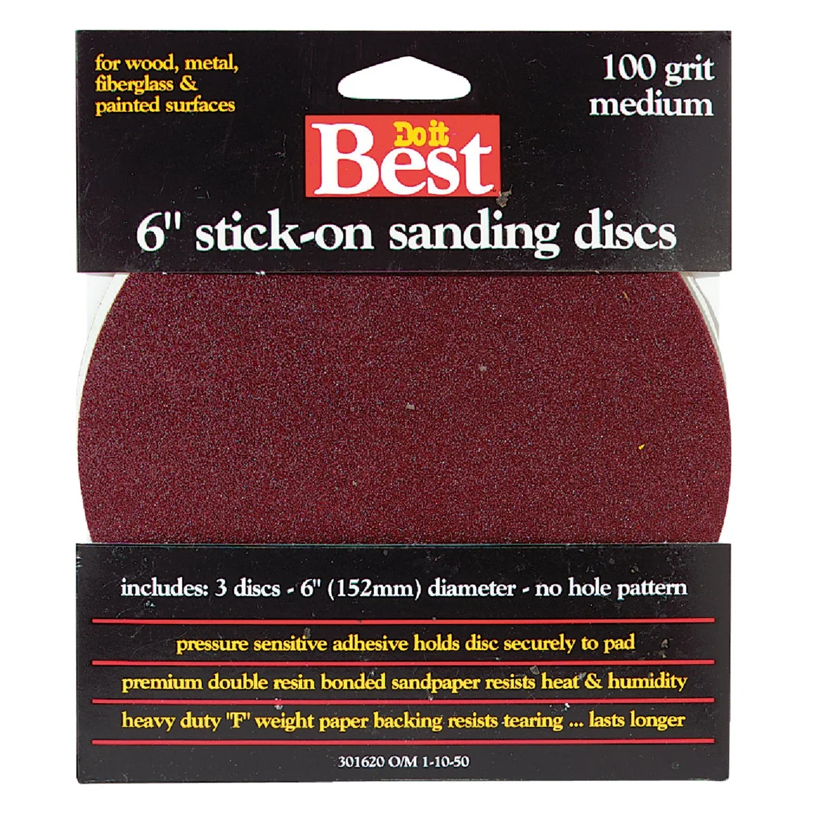 Practical Do it 6 In. 100 Grit Stick-On Sanding Disc 3-Pack Organic