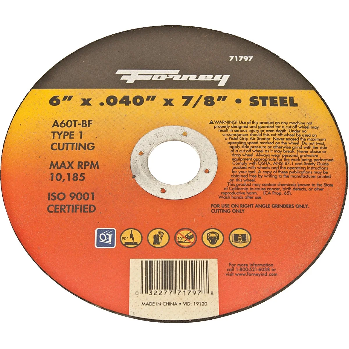 Modern Forney Type 1 6 In. x 0.040 In. x 7 8 In. Steel Cut-Off Wheel Refined