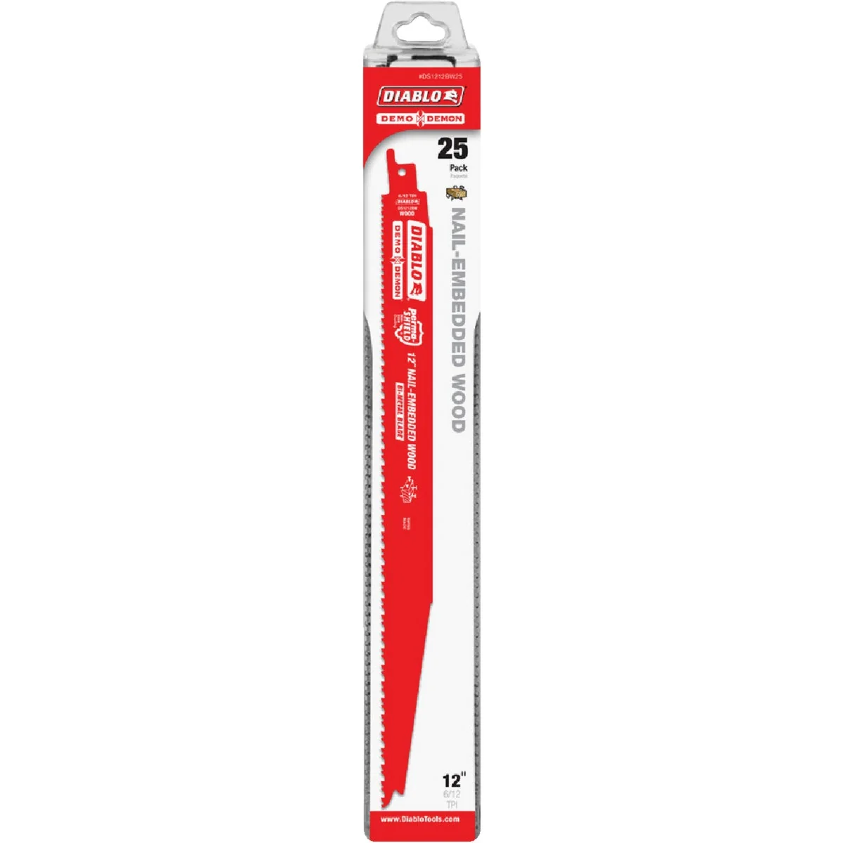 Excellent Diablo Demo Demon 12 In. 4 6 TPI Wood w Nails Reciprocating Saw Blade 25-Pack Smooth