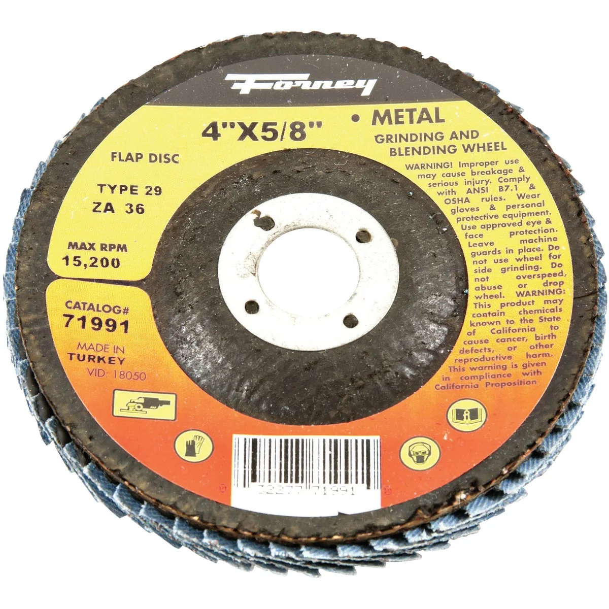 Specialty Forney 4 In. x 5 8 In. 36-Grit Type 29 Blue Zirconia Angle Grinder Flap Disc Top-Quality