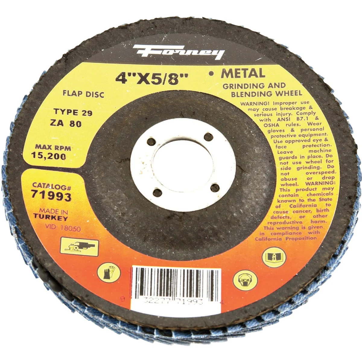 Practical Forney 4 In. x 5 8 In. 80-Grit Type 29 Blue Zirconia Angle Grinder Flap Disc Casual