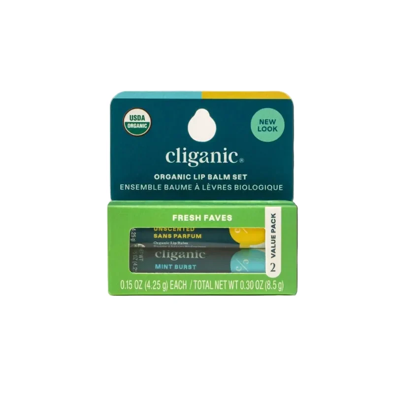 Excellent Cliganic Organic Lip Balm Dou Set - Fresh Faves Eco-Friendly