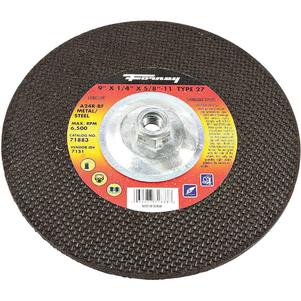 Durable Forney Type 27 9 In. x 1 4 In. x 5 8 In.-11 Metal Steel Grinding Cut-Off Wheel Safe
