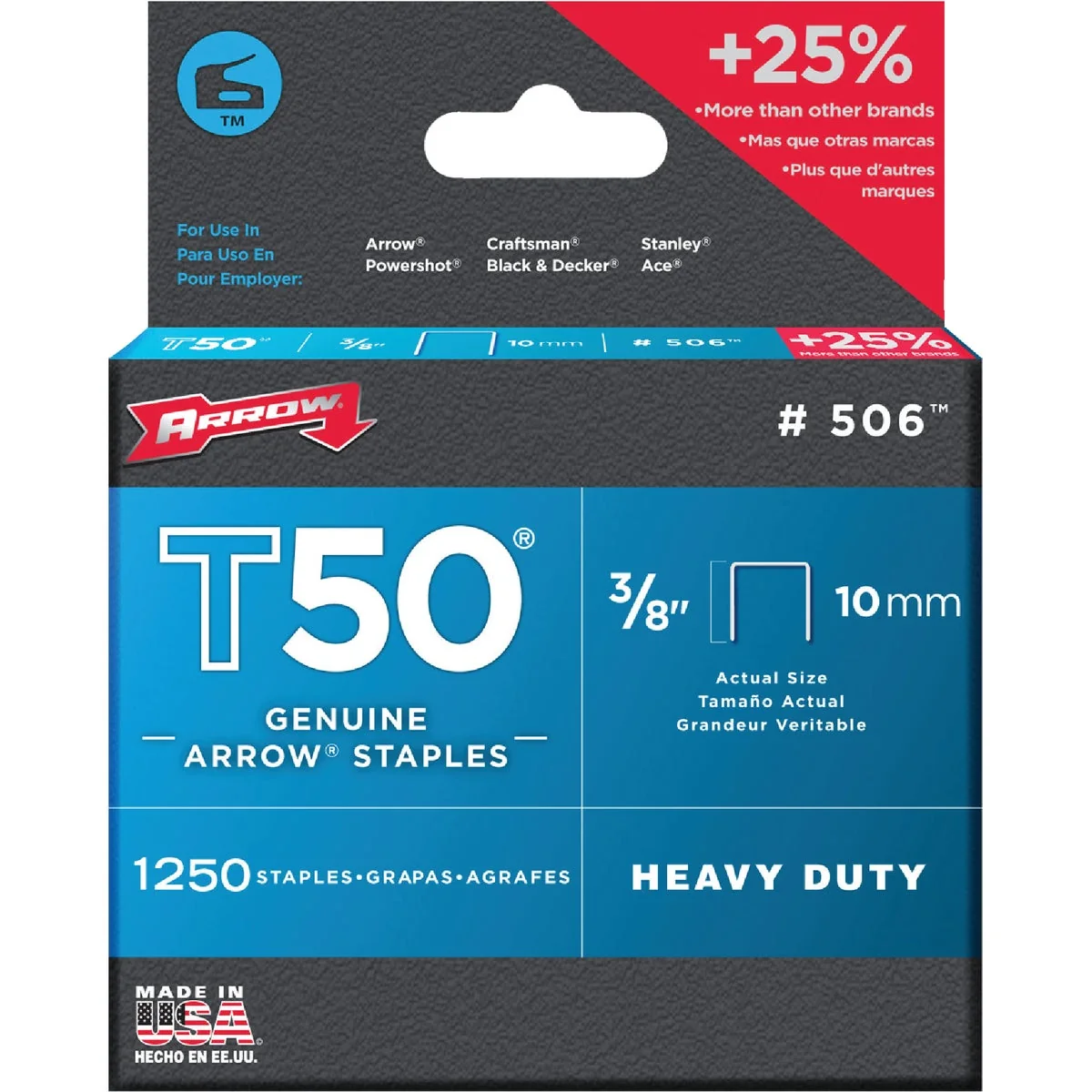 Pure Arrow T50 Heavy-Duty Staple 3 8 In. 1250-Pack First-Class