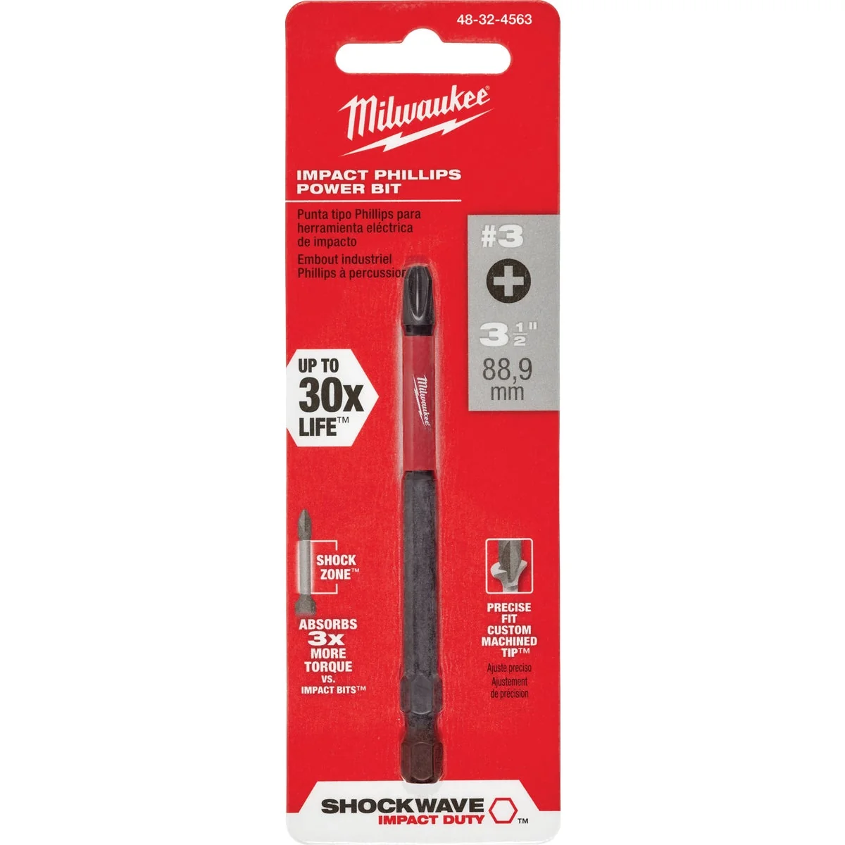 Efficient Milwaukee Shockwave 3 Phillips 3-1 2 In. Power Impact Screwdriver Bit Prestigious