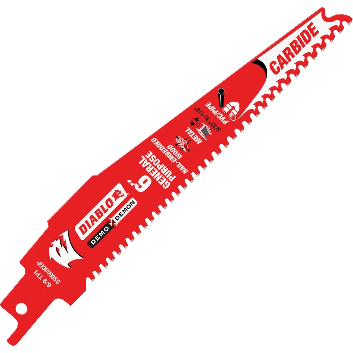 Authentic Diablo Demo Demon 6 In. 6 9 TPI Carbide General Purpose Reciprocating Saw Blade Reusable