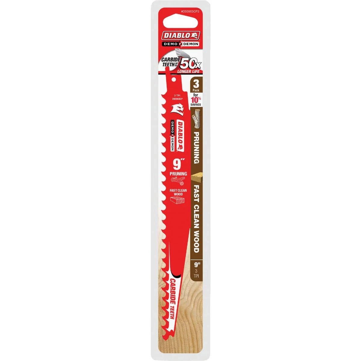 Unique Diablo Demo Demon 9 In. 3 TPI Carbide Pruning Reciprocating Saw Blade 3-Pack Prestigious