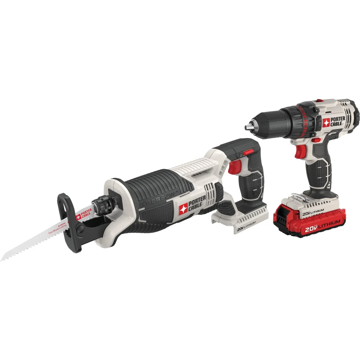 Verified Porter Cable 2-Tool 20V Max Lithium-Ion Drill Driver Reciprocating Saw Cordless Tool Combo Kit Natural