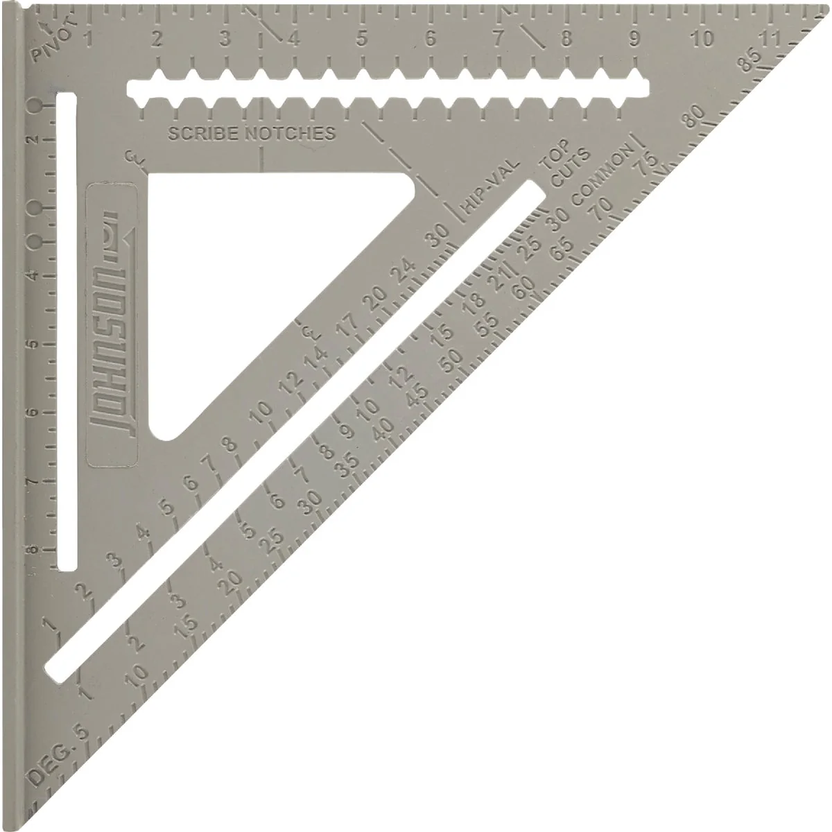 Exceptional Johnson Level 12 In. Aluminum Rafter Square with Instruction Manual Rafter Tables Superior