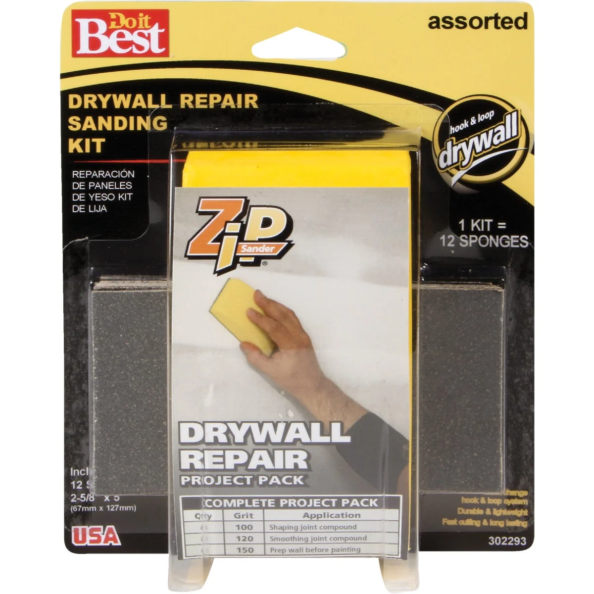 Traditional Do it Zip Sander Drywall Repair Hand Sanding Kit Prestigious