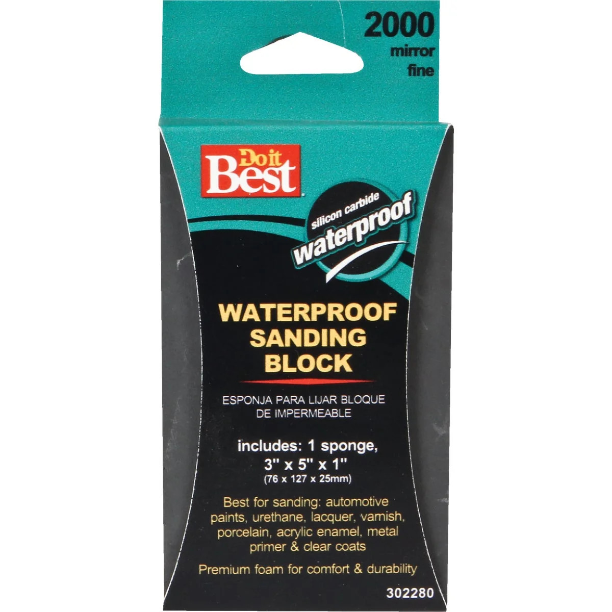Comfortable Do it Waterproof 3 In. x 5 In. x 1 In. 2000 Grit Mirror Fine Sanding Sponge Functional