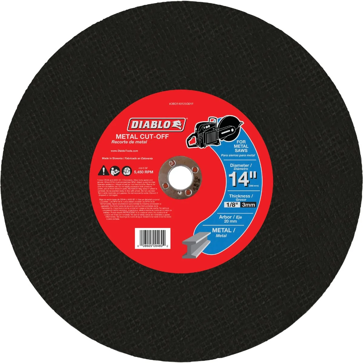 Fashionable Diablo Type 1 14 In. x 1 8 In. x 20 mm Metal Cut-Off Wheel Top-Quality