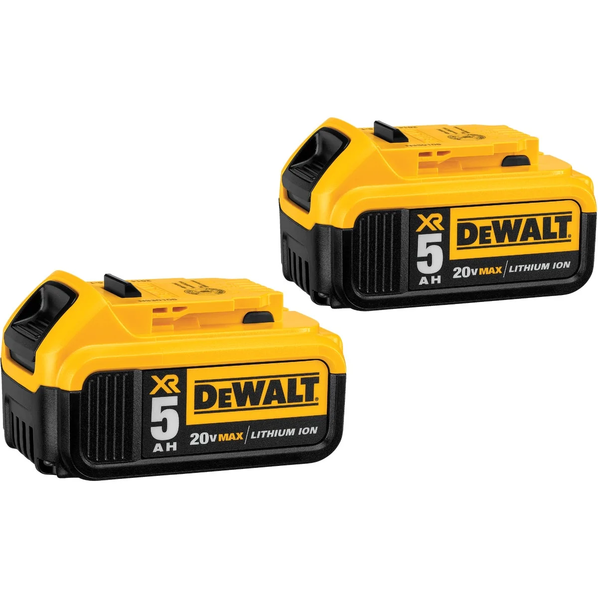 Smart DeWalt 20 Volt MAX XR Lithium-Ion 5.0 Ah Premium Tool Battery 2-Pack Advanced