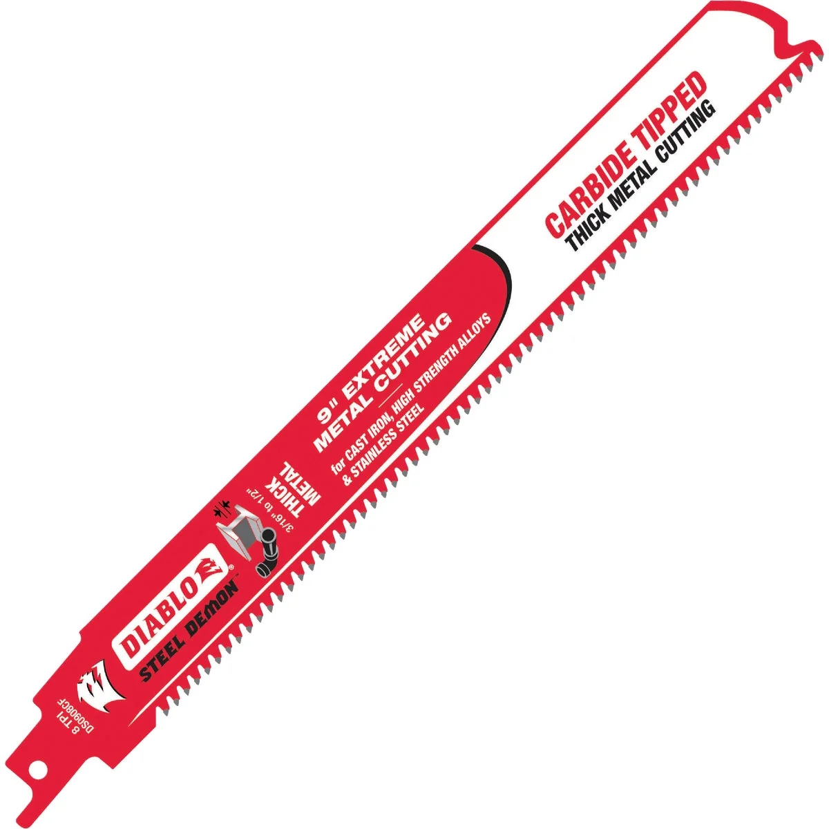 High-Performance Diablo Steel Demon 9 In. 8 TPI Carbide Thick Metal Reciprocating Saw Blade Enhanced