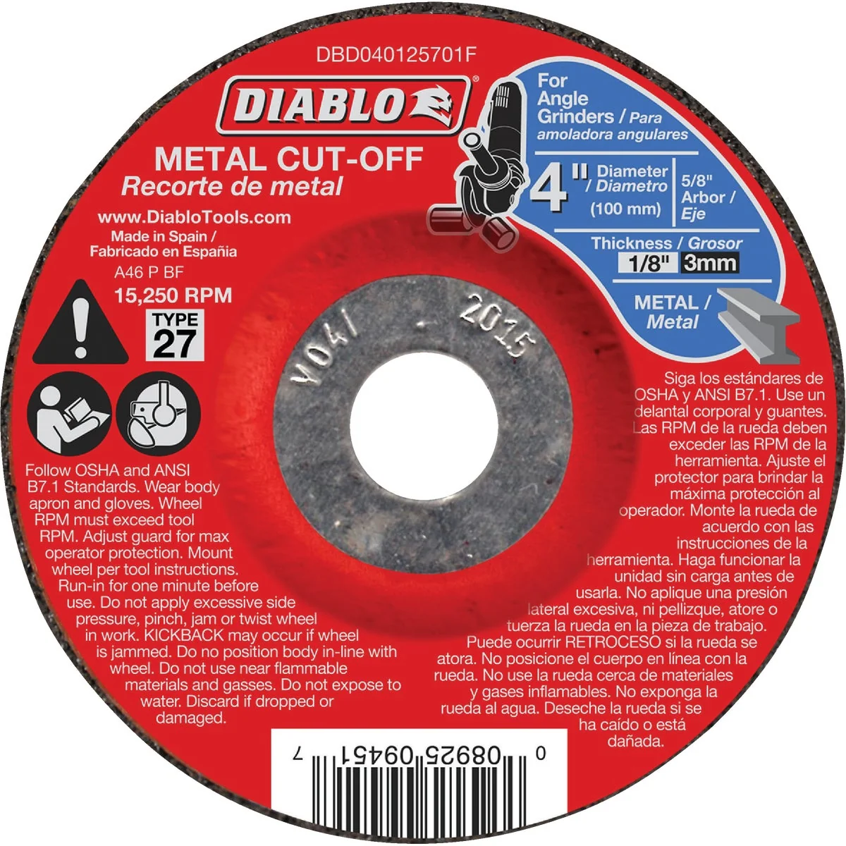Verified Diablo Type 27 4 In. x 1 8 In. x 5 8 In. Metal Cut-Off Wheel Carefully Designed