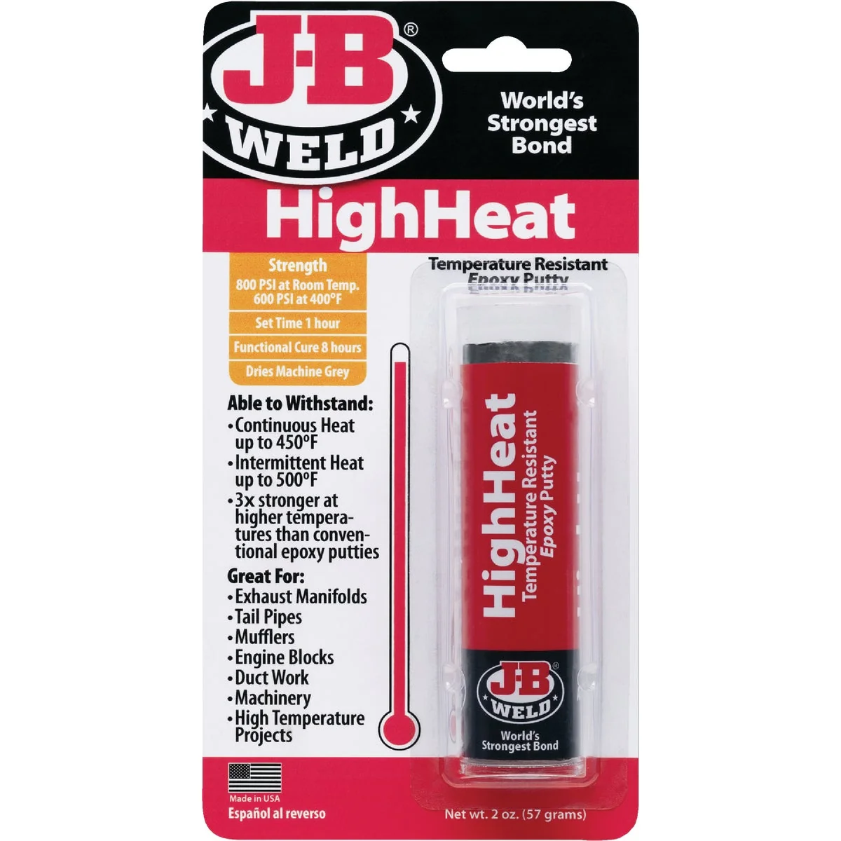 Fashionable JB Weld HighHeat 2 Oz. Gray Epoxy Putty Premium Material