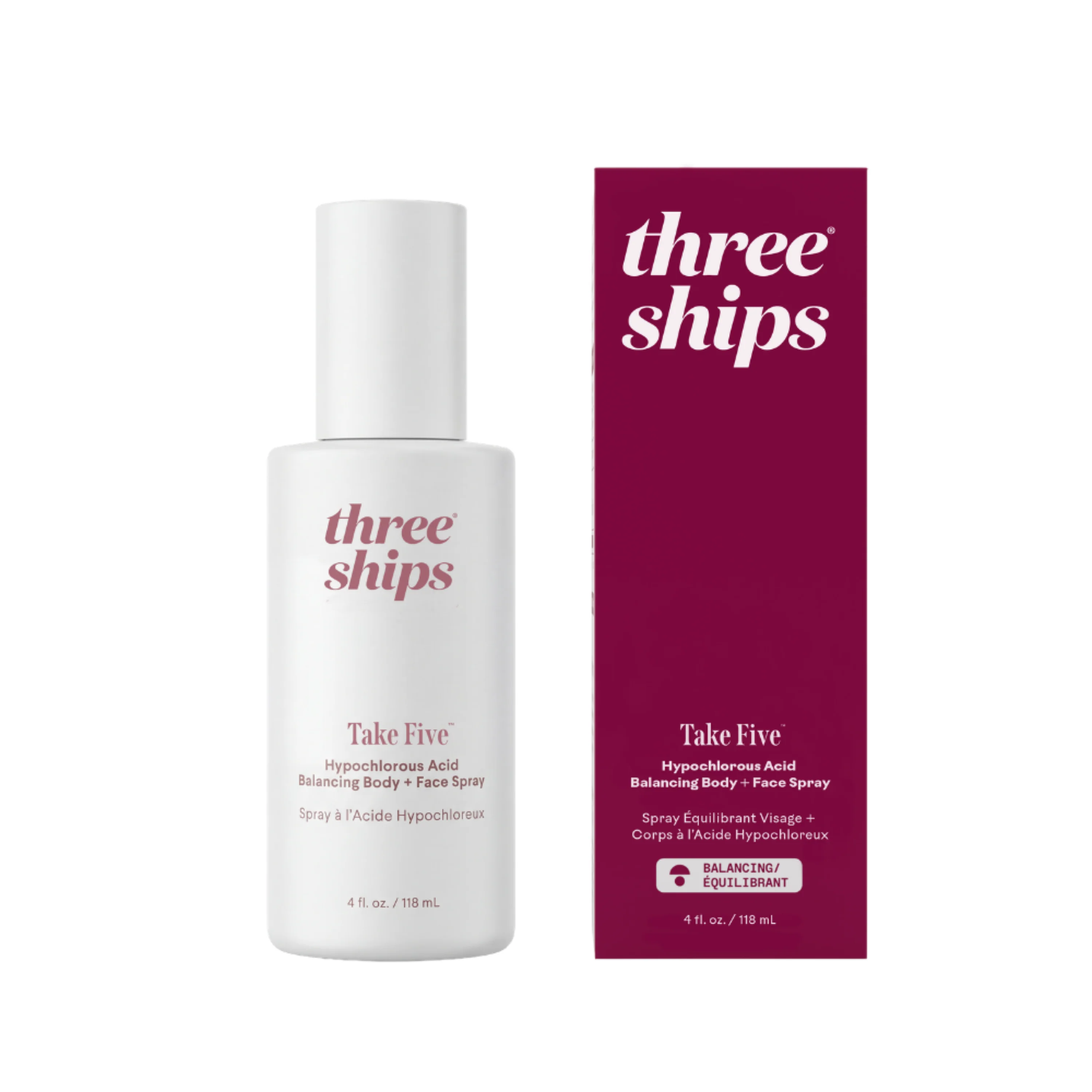 Contemporary Three Ships Take Five™ Hypochlorous Acid Balancing Body Face Spray Next-Generation