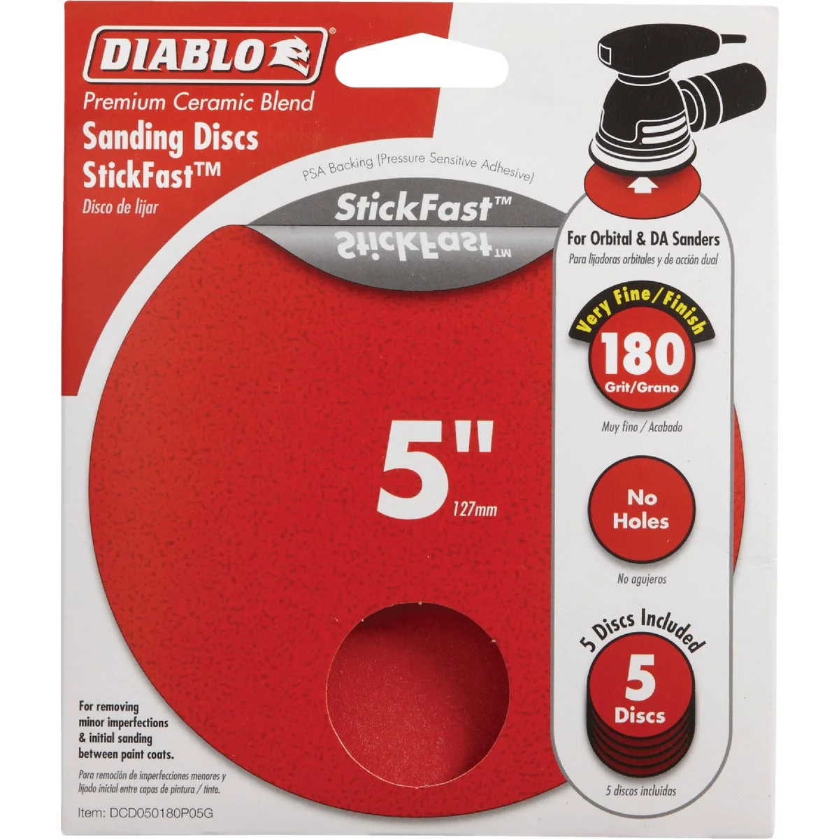 Authentic Diablo StickFast 5 In. 180 Grit Sanding Disc 5-Pack Quality