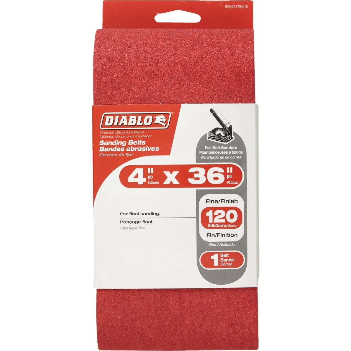 Reliable Diablo 4 In. x 36 In. 120 Grit General Purpose Sanding Belt Modern