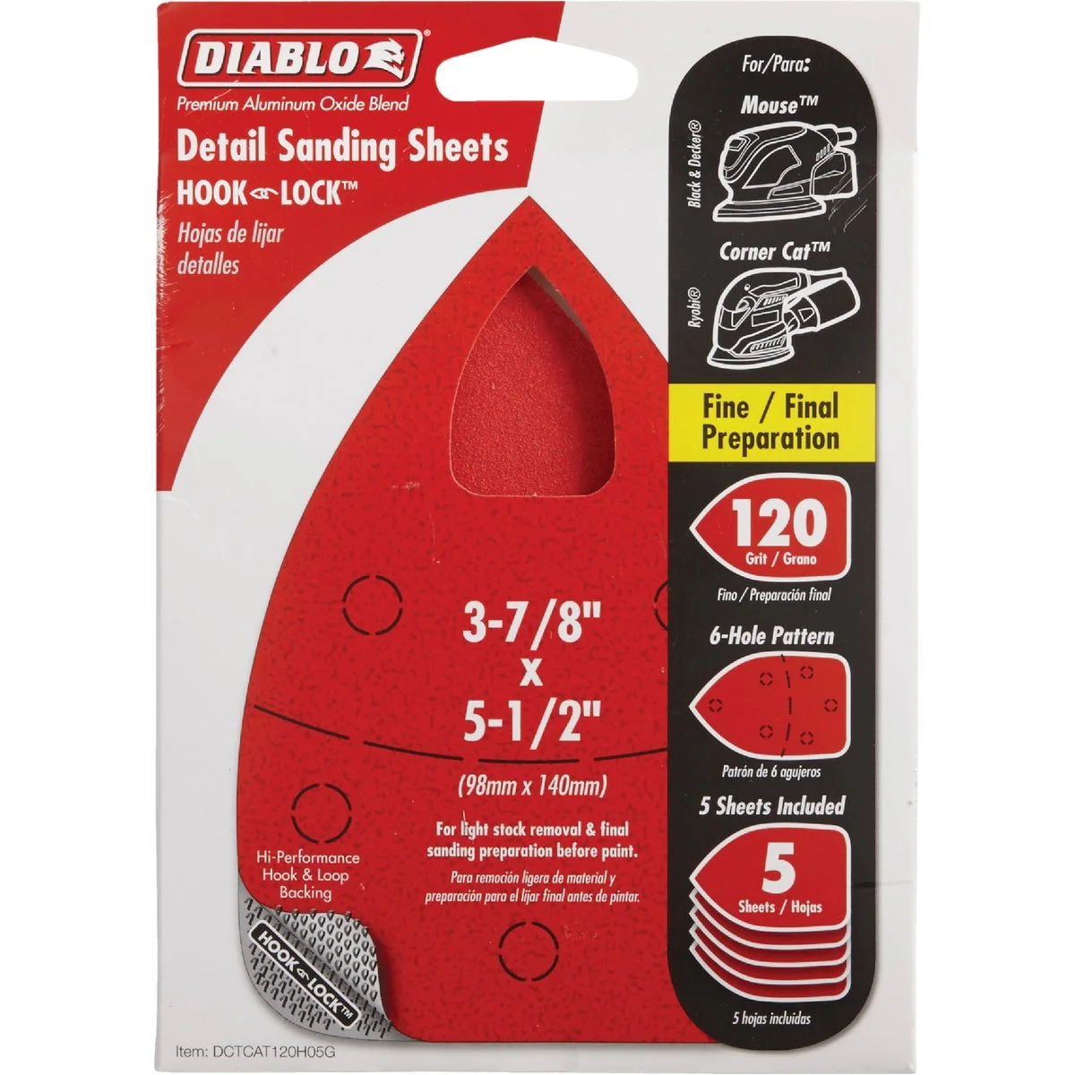 Smart Diablo 120 Grit Mouse Sandpaper 5-Pack Verified