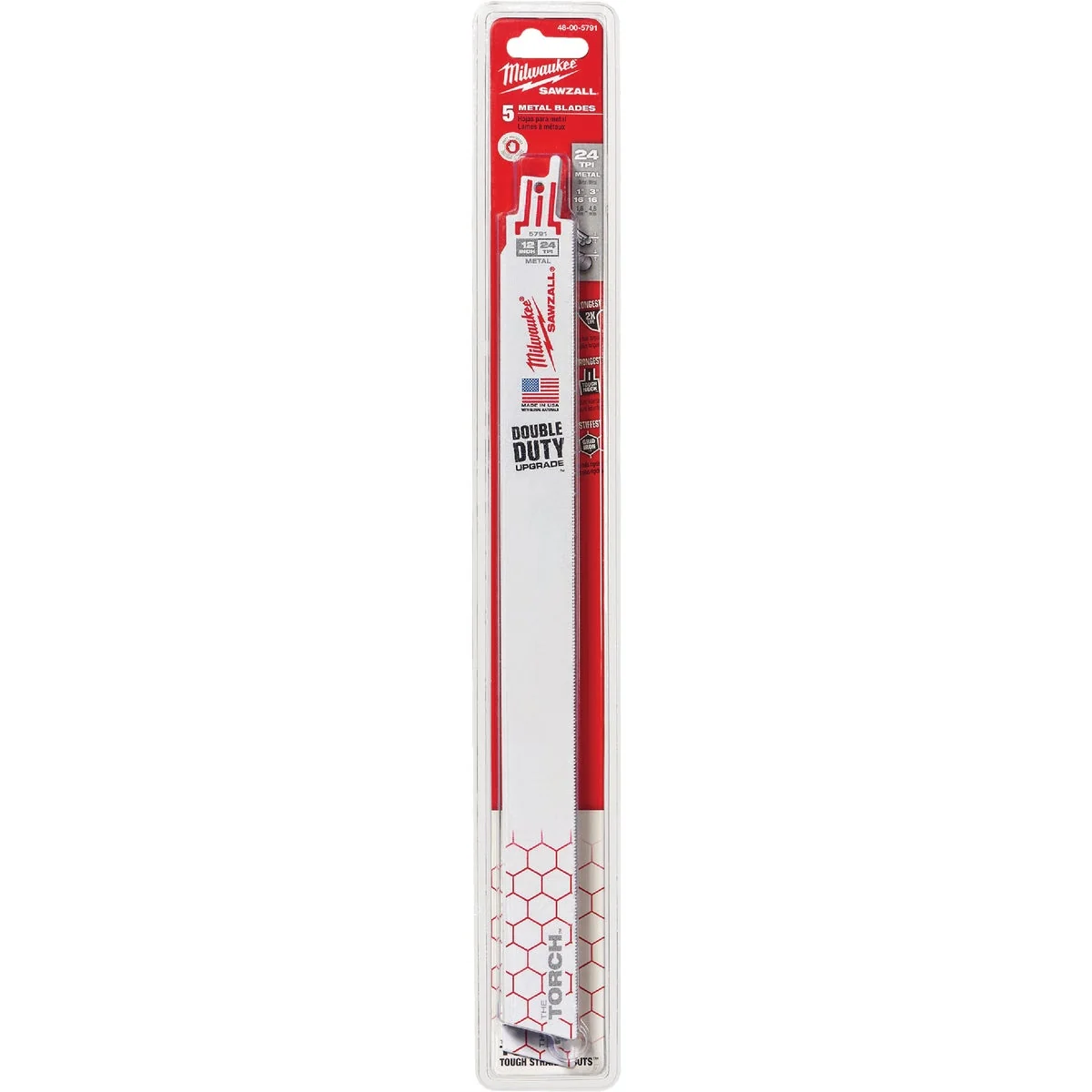 Safe Milwaukee Sawzall THE TORCH 12 In. 24 TPI Metal Demolition Reciprocating Saw Blade 5-Pack Artisan