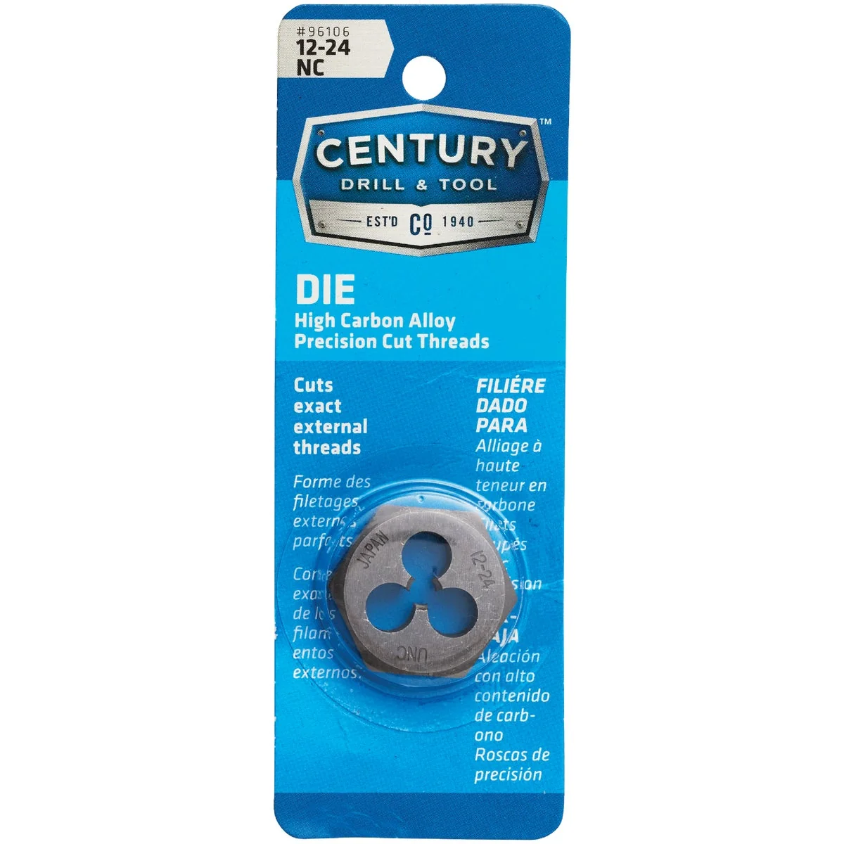 Efficient Century Drill Tool 12-24 National Coarse 1 In. Across Flats Fractional Hexagon Die Crafted