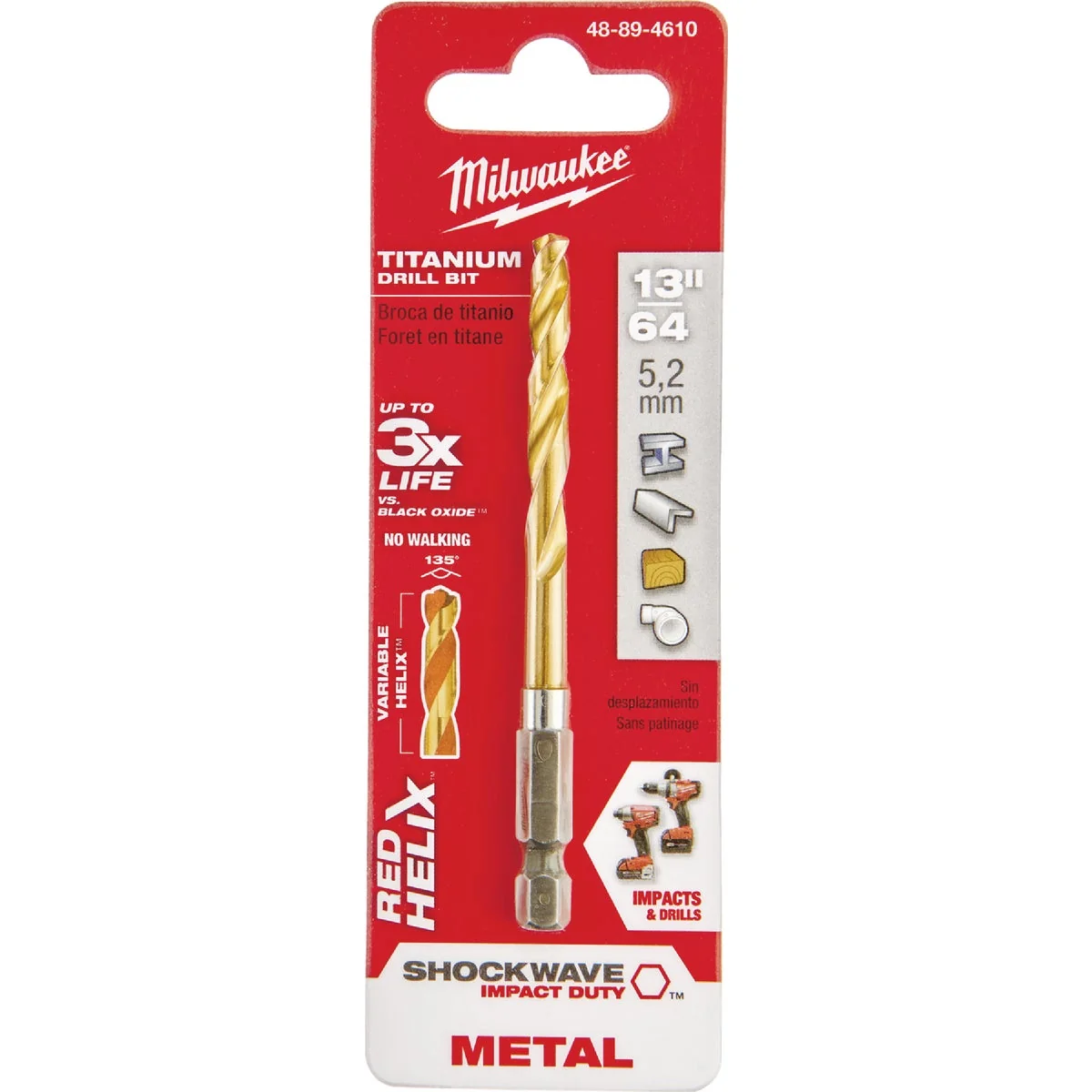 Powerful Milwaukee Shockwave Impact Duty 13 64 In. Titanium Hex Shank Drill Bit Fine