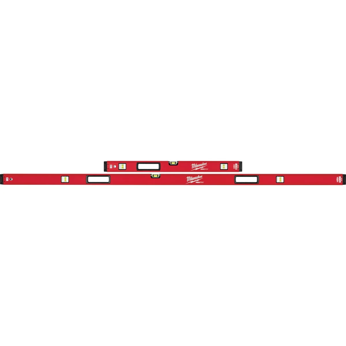 Sustainable Milwaukee Redstick 78 In. and 32 In. Aluminum Magnetic Box Level Set Next-Generation
