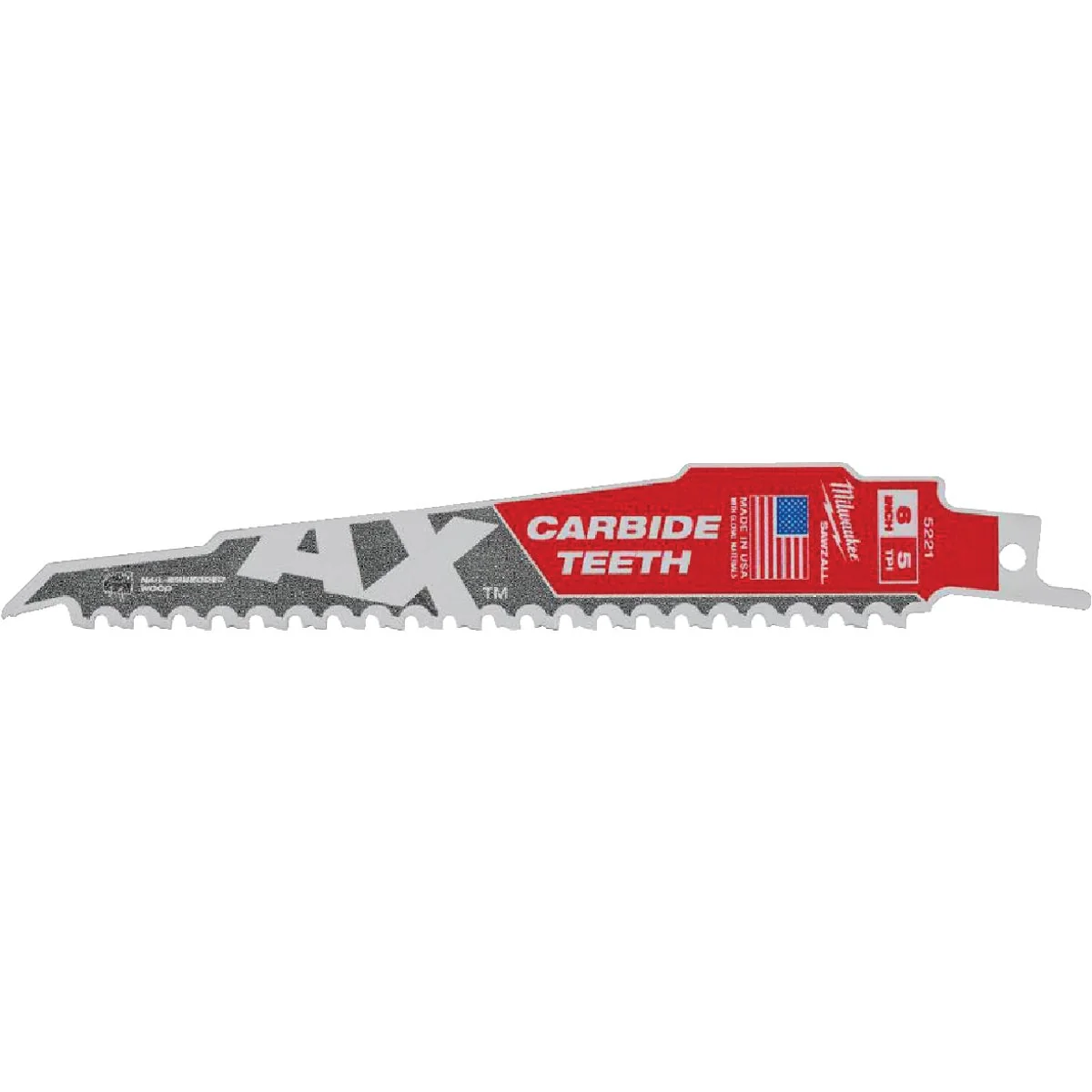 Smart Milwaukee Sawzall THE AX 6 In. 5 TPI Wood w Nails Demolition Reciprocating Saw Blade with Carbide Teeth Superior