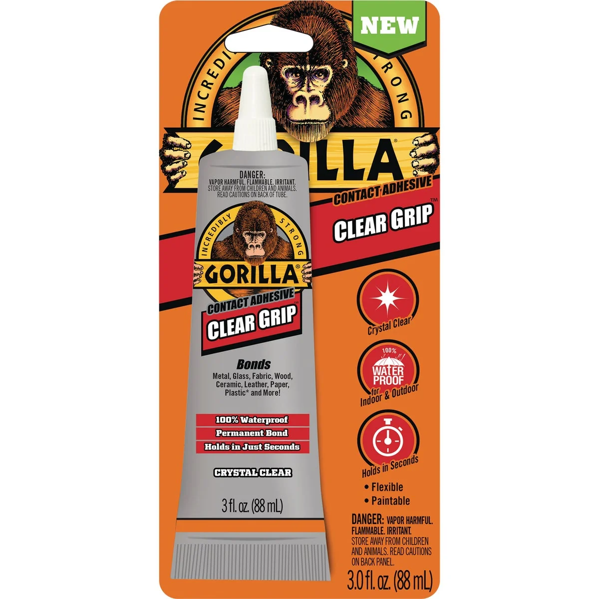 Detailed Gorilla Clear Grip 3.0 Oz. Multi-Purpose Adhesive Convenient
