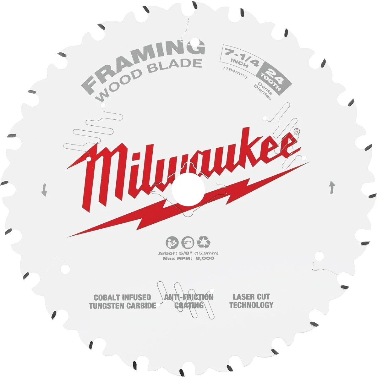 Dependable Milwaukee 7-1 4 In. 24-Tooth Framing Circular Saw Blade Powerful